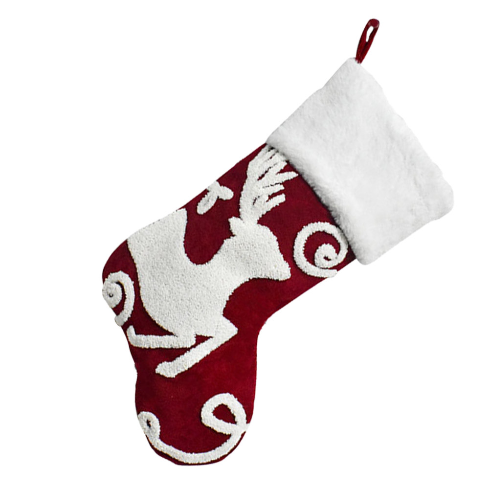 Christmas Stocking Hanging - 1 szt. Świąteczna skarpeta z motywem