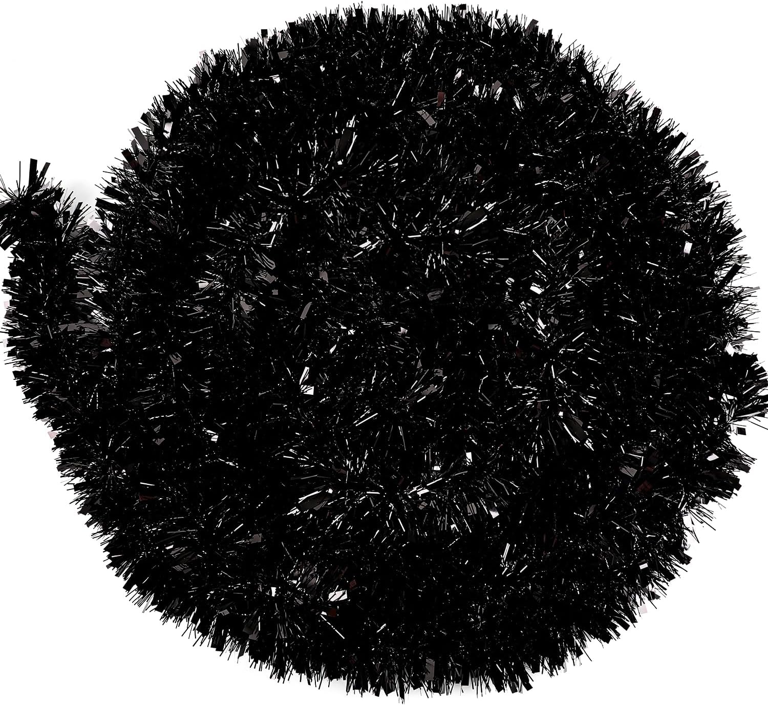 Tinsel Garland Decoration - 33FT Czarna girlanda z błyszczących lampek,