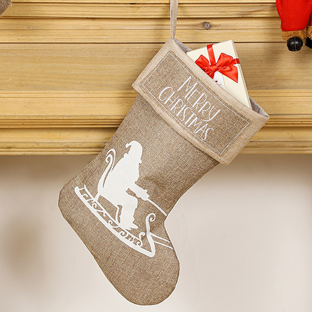 Christmas Stocking Hanging - 1 szt. świątecznych skarpetek dekoracyjnych, klasyczna