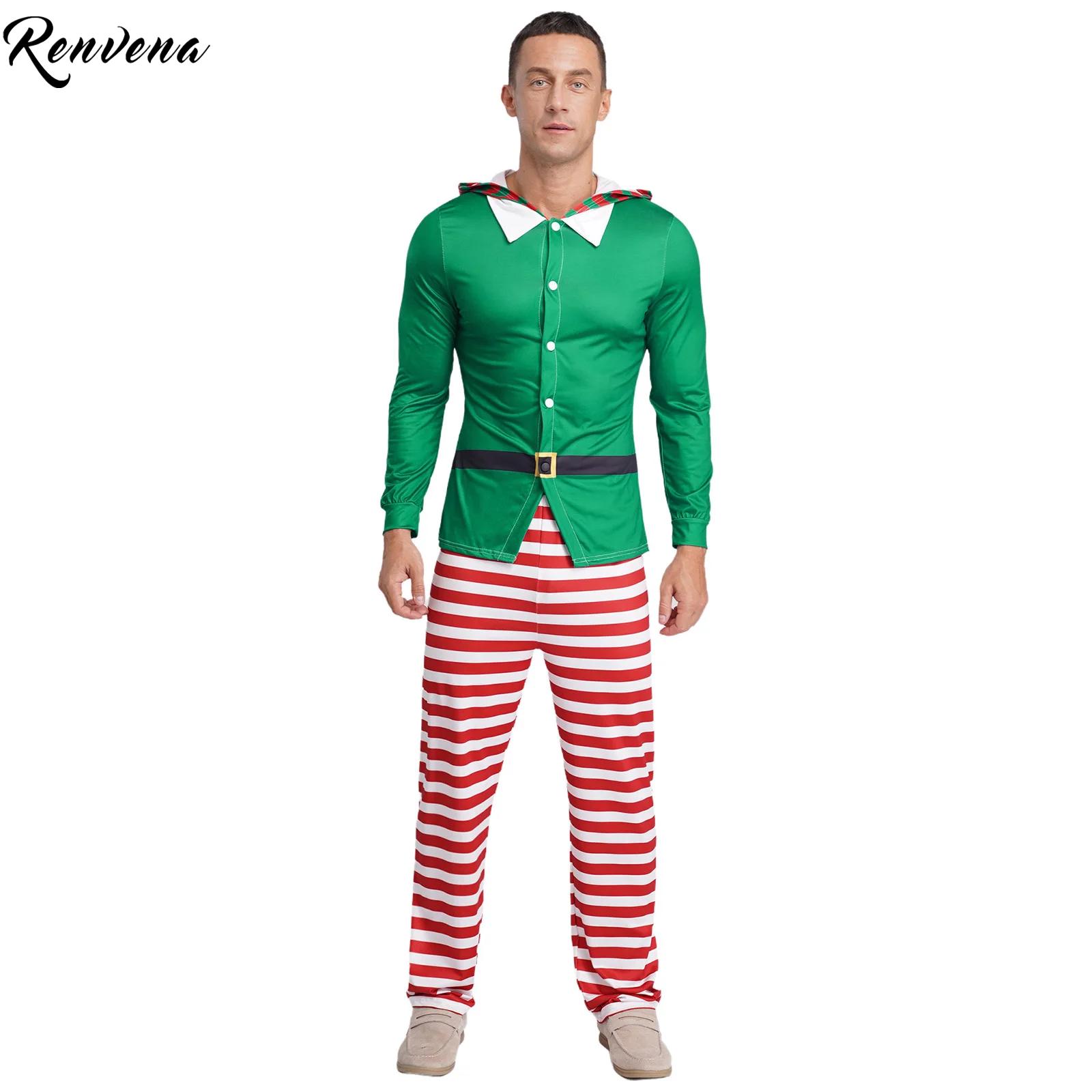 Elf Costume Christmas - Męski strój na imprezę świąteczną w