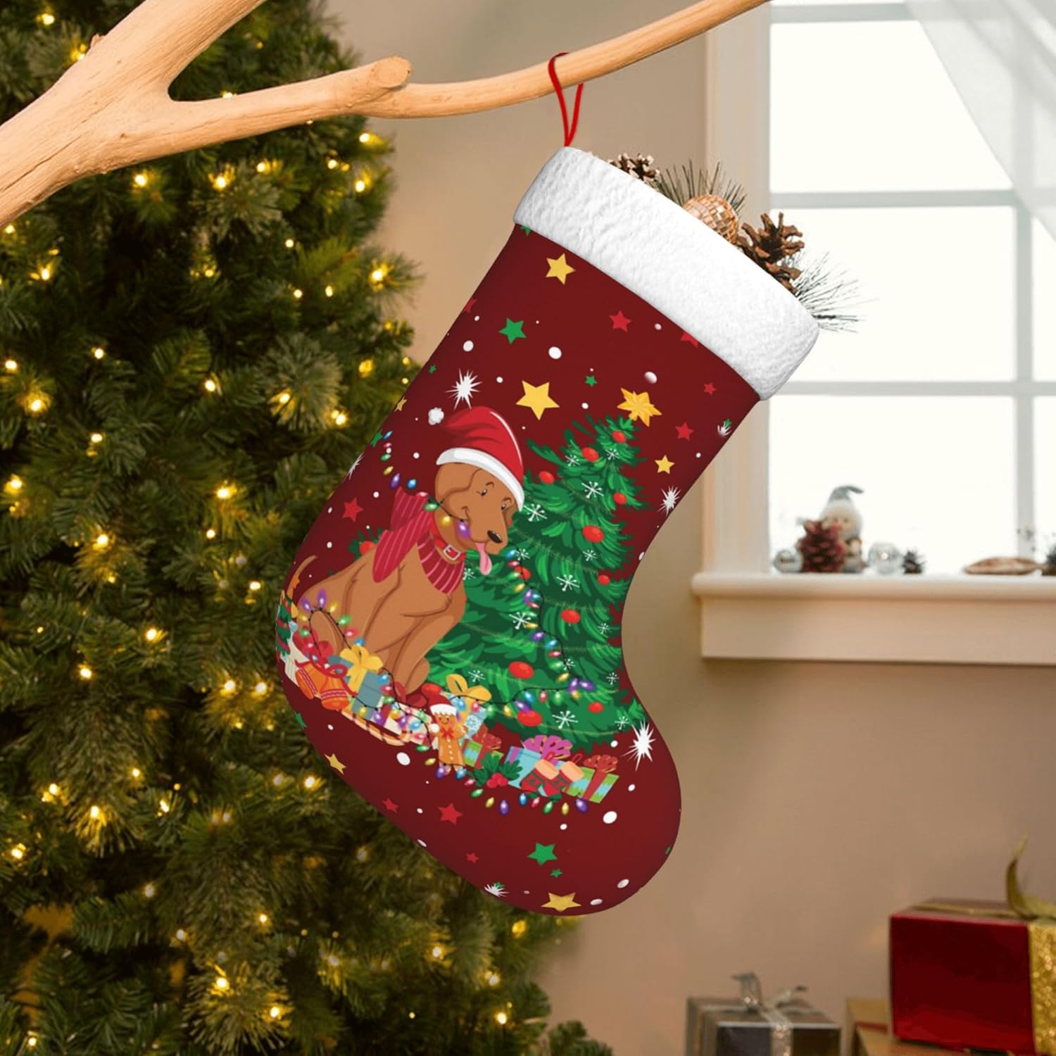 Christmas Stocking Hanging - Świąteczne lampki w kształcie psa, dekoracja