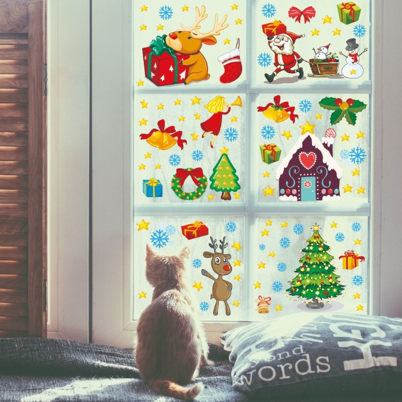Snowflake Window Decal - 4 szt. naklejek świątecznych na okno