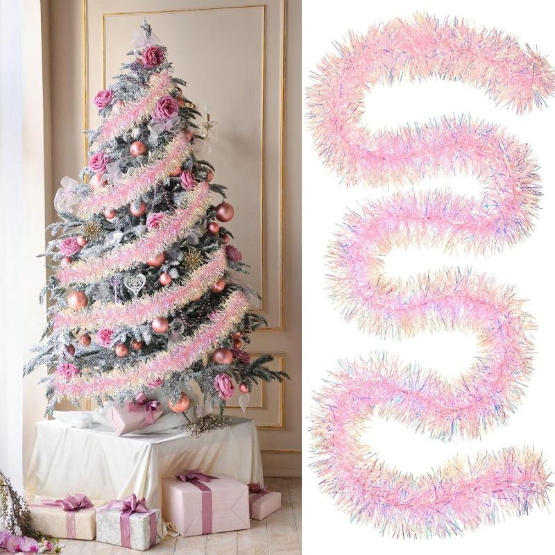 1/3/5 SZT. 2M Różowa Świąteczn – Tinsel Garland Decoration recenzja i cena