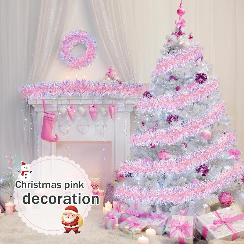 1/3/5 SZT. 2M Różowa Świąteczn – Tinsel Garland Decoration recenzja i cena