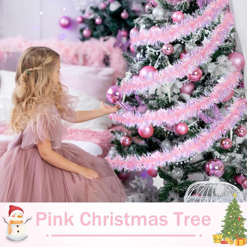 1/3/5 SZT. 2M Różowa Świąteczn – Tinsel Garland Decoration recenzja i cena