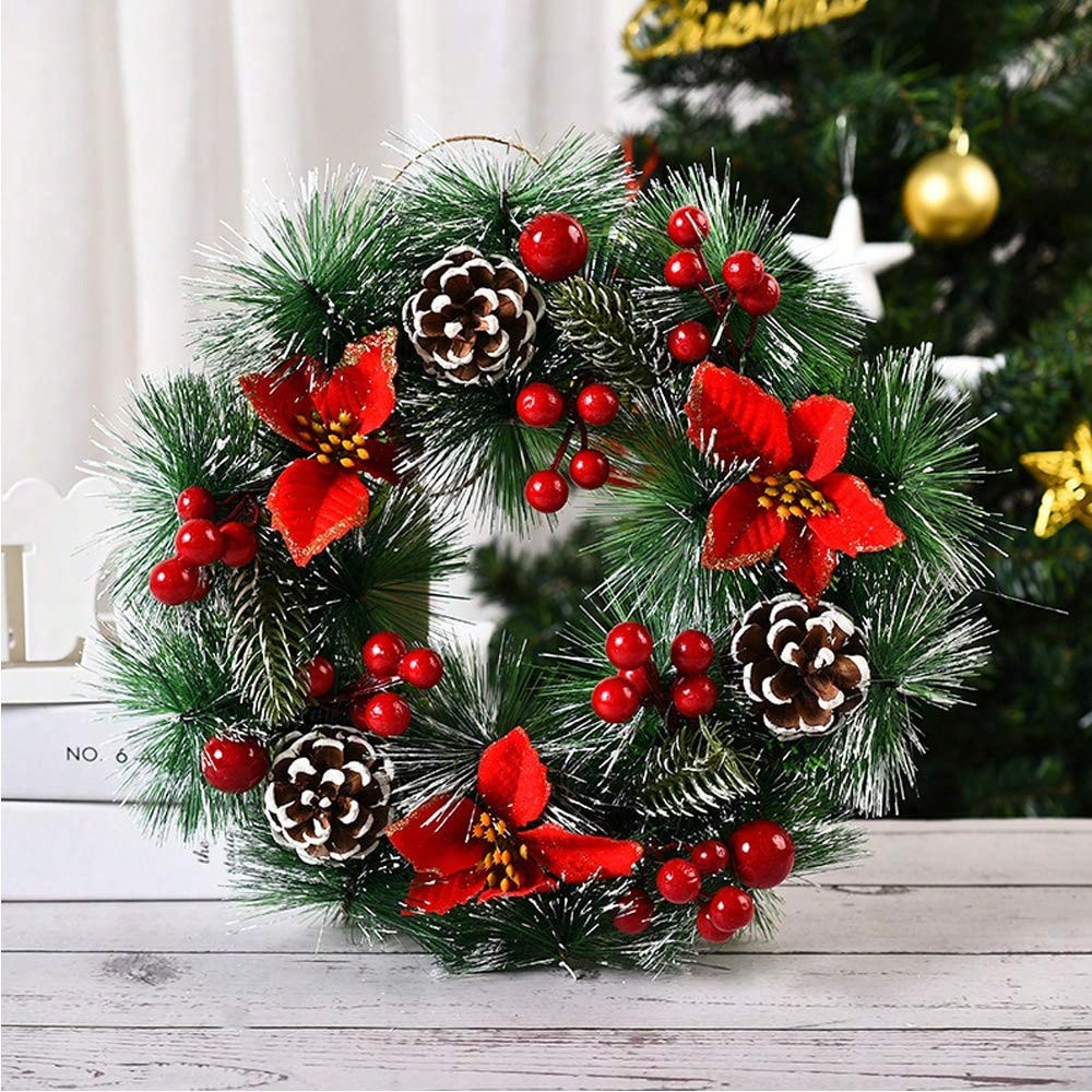 1 szt. świąteczny wieniec na d – Christmas Wreath Fake recenzja i cena