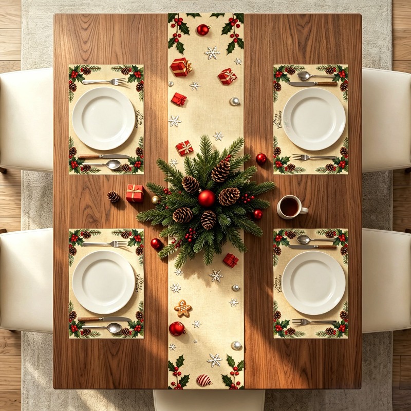 5 szt. świątecznych bieżników  – Christmas Table Runner recenzja i cena