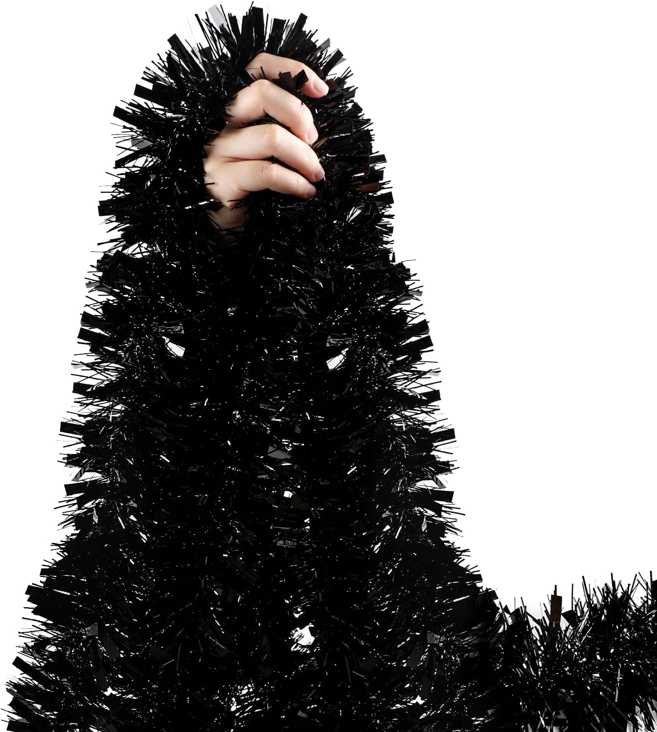 33FT Czarna girlanda z błyszcz – Tinsel Garland Decoration recenzja i cena