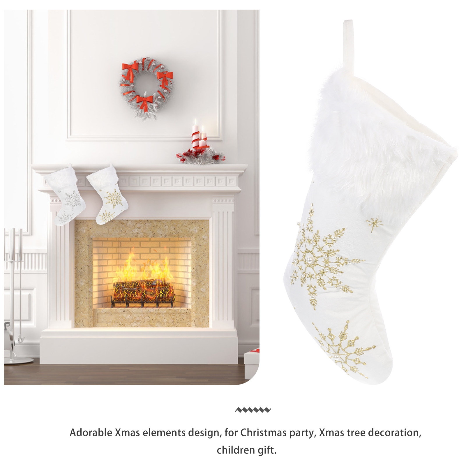 1 szt. Świąteczna skarpeta dek – Christmas Stocking Hanging recenzja i cena