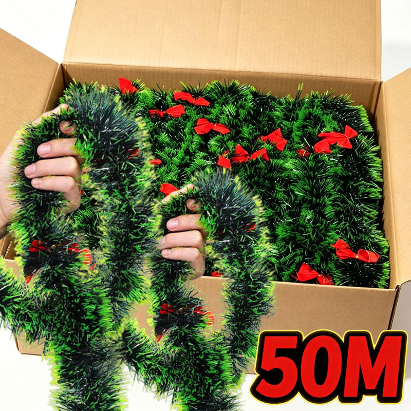 Świąteczna jasnozielona girlan – Tinsel Garland Decoration recenzja i cena